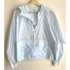 Adidas WIND.RDY Cropped Anorak Windbreaker Womens Medium Blue Packable Hooded